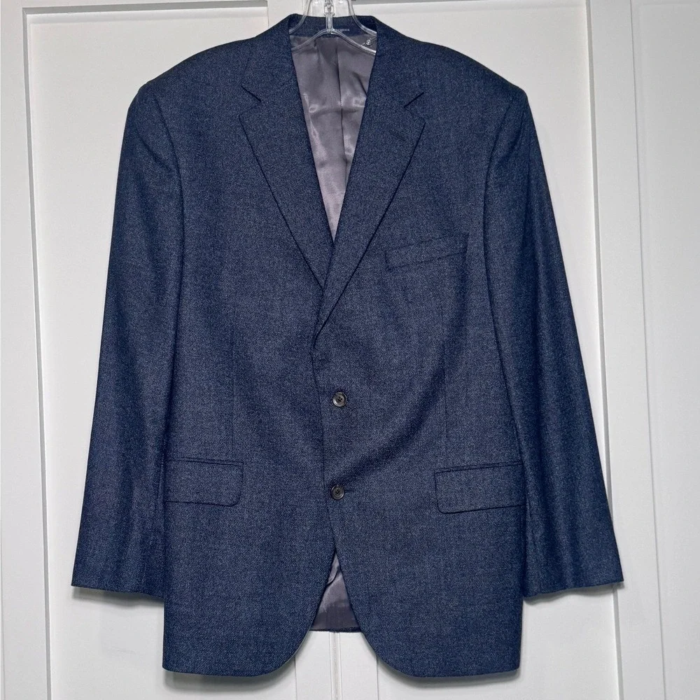 Cremieux Collection Mens Blue Textured Two Button‎ Blazer Sport Coat 43R Canada